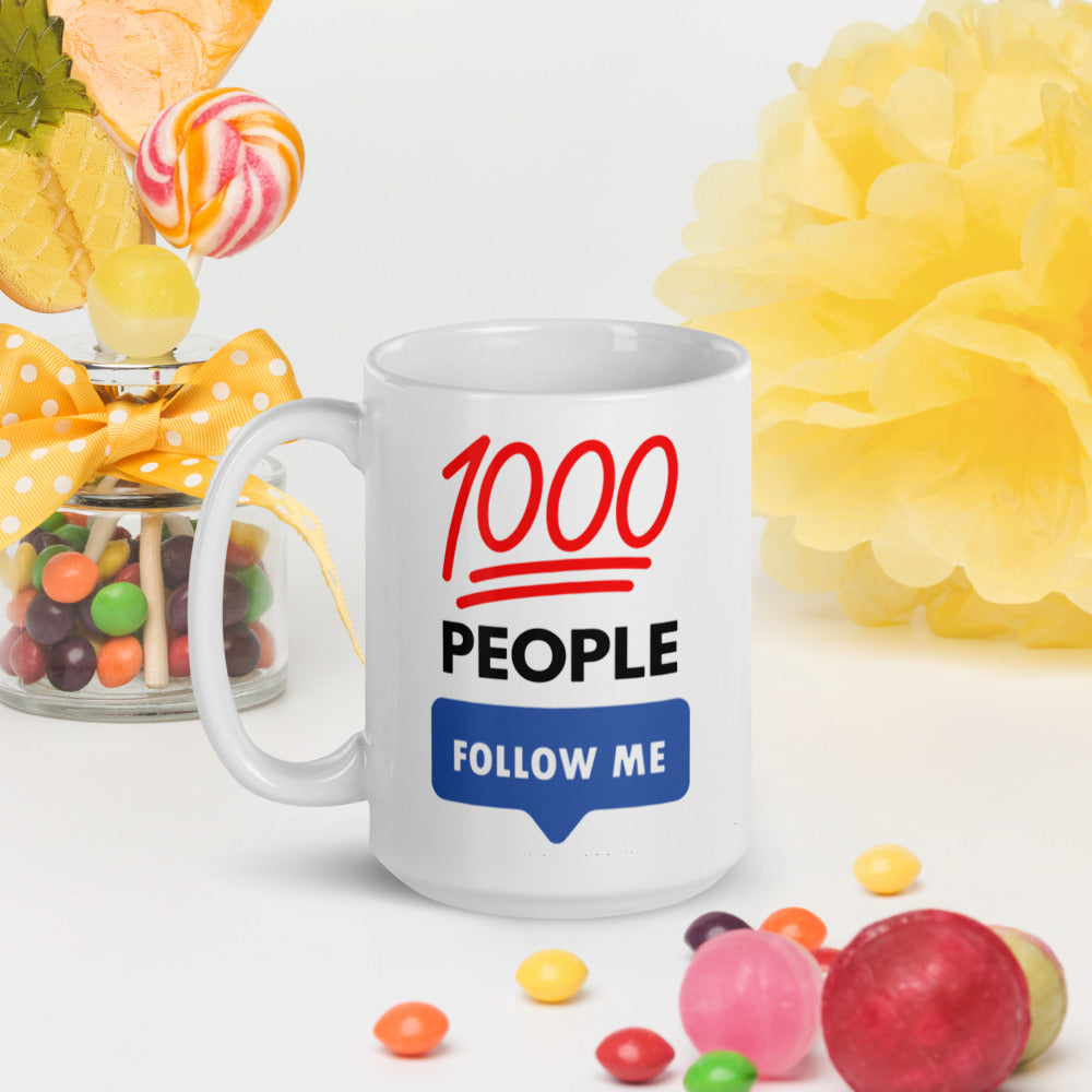 1000 People Follow Me Mug