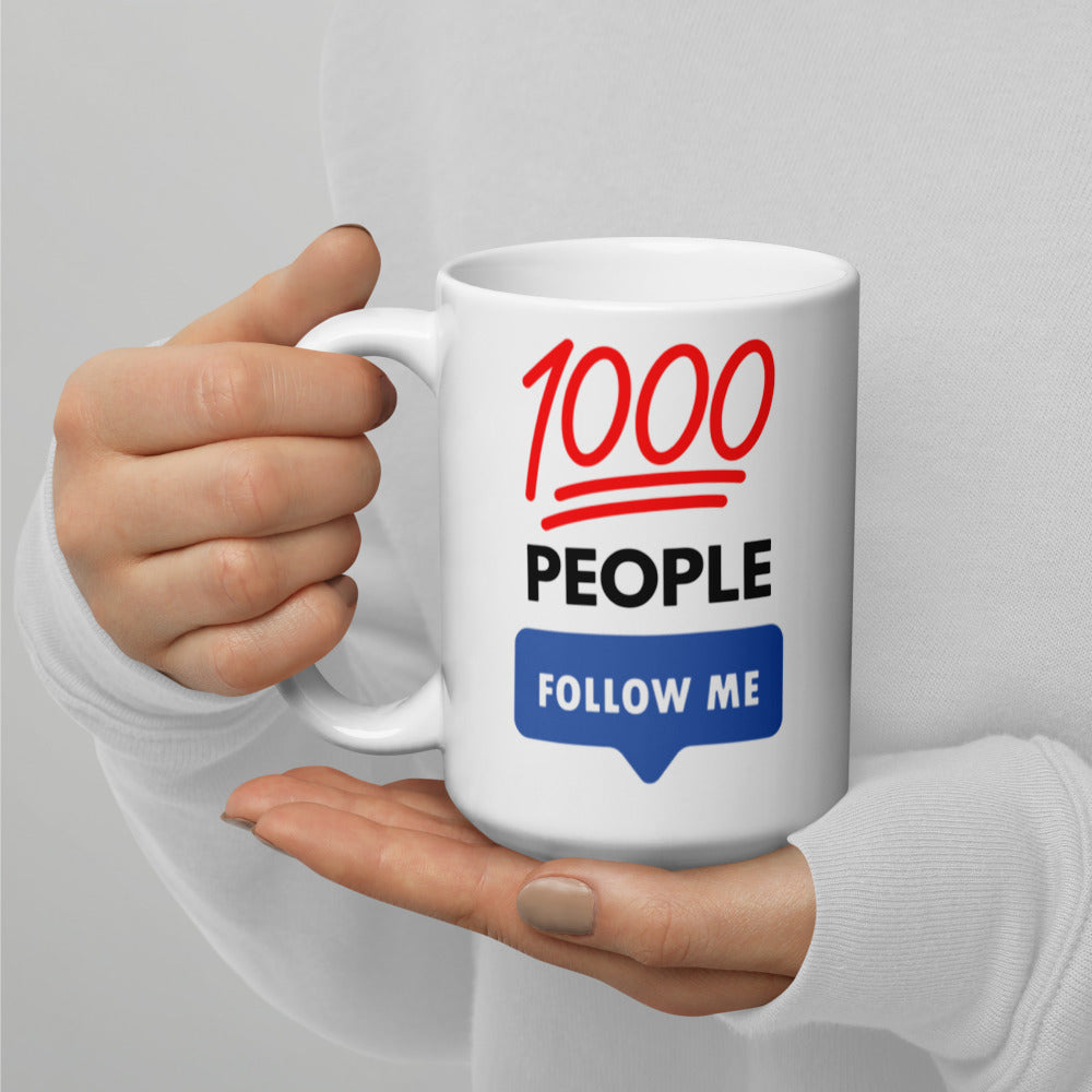 1000 People Follow Me Mug