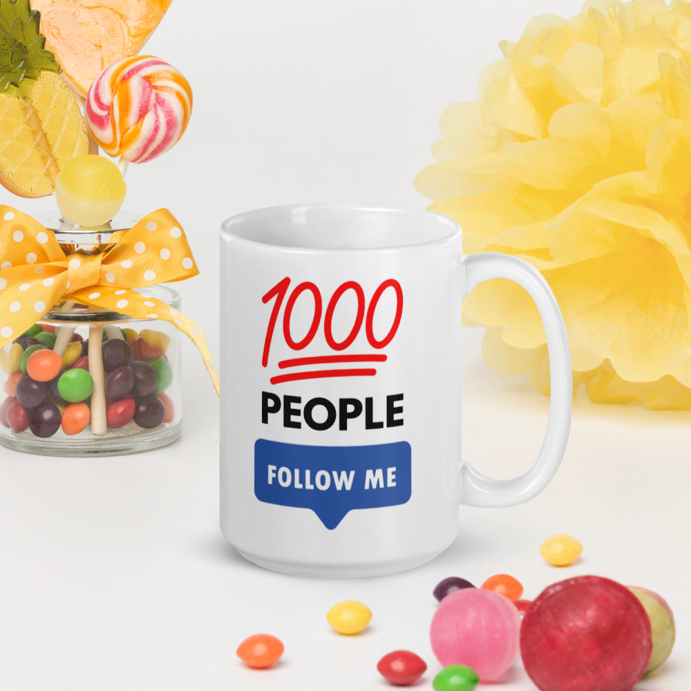 1000 People Follow Me Mug